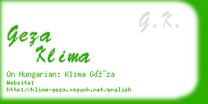 geza klima business card